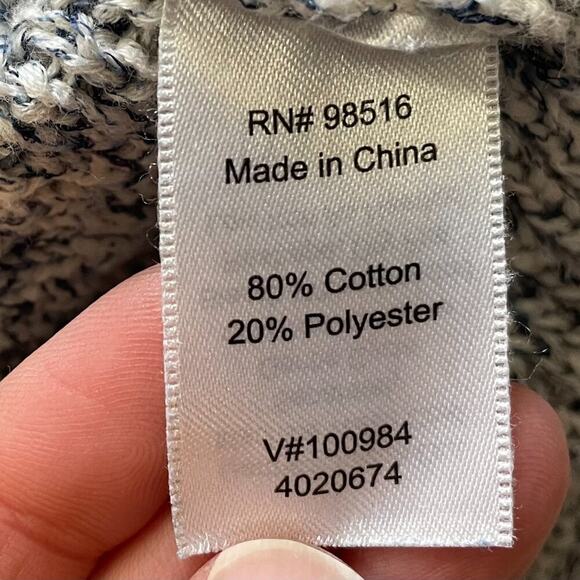 Coldwater Creek Gray Loose Knit Cotton Blend Open Front Cardigan Sweater, 1X - Picture 6 of 9